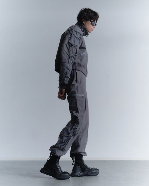 CODE MAZE ECO FABRIC BOMBER JACKET -GRAY (BAMBOO CHARCOAL)-